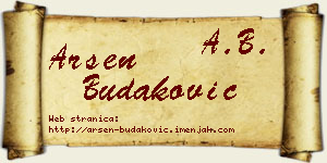 Arsen Budaković vizit kartica